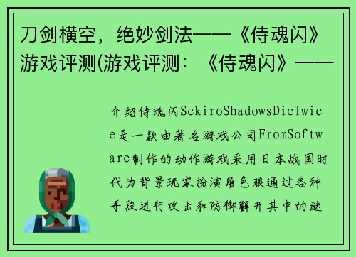 刀剑横空，绝妙剑法——《侍魂闪》游戏评测(游戏评测：《侍魂闪》——剑法泛滥，魂不灭)